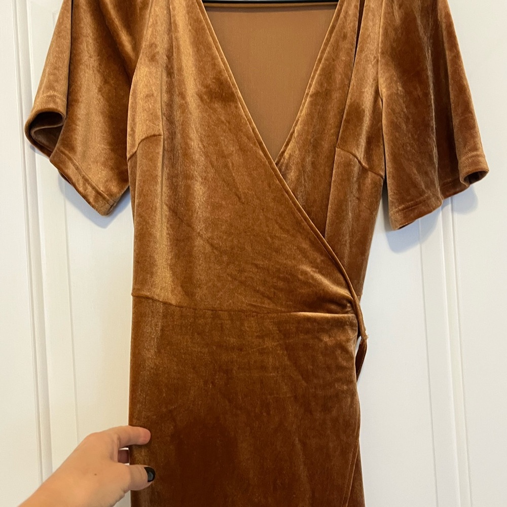 Elegant Brown Wrap Dress